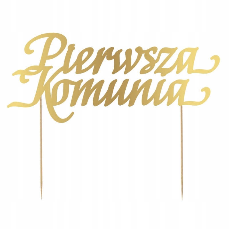 

Topper Na Tort Pierwsza Komunia Złoty