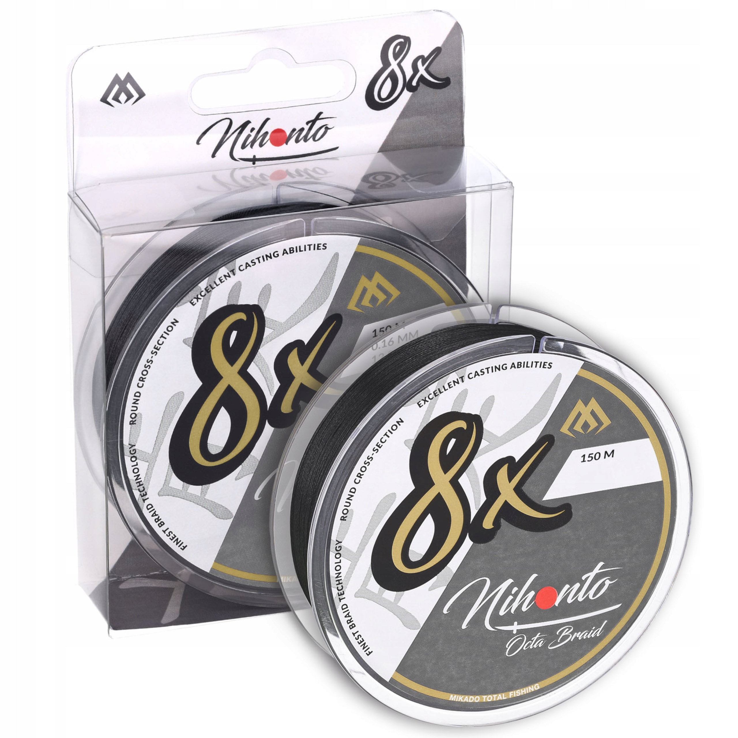 Plecionka ośmiosplotowa Mikado 8X Nihonto Octa Czarna 0,20mm 150m