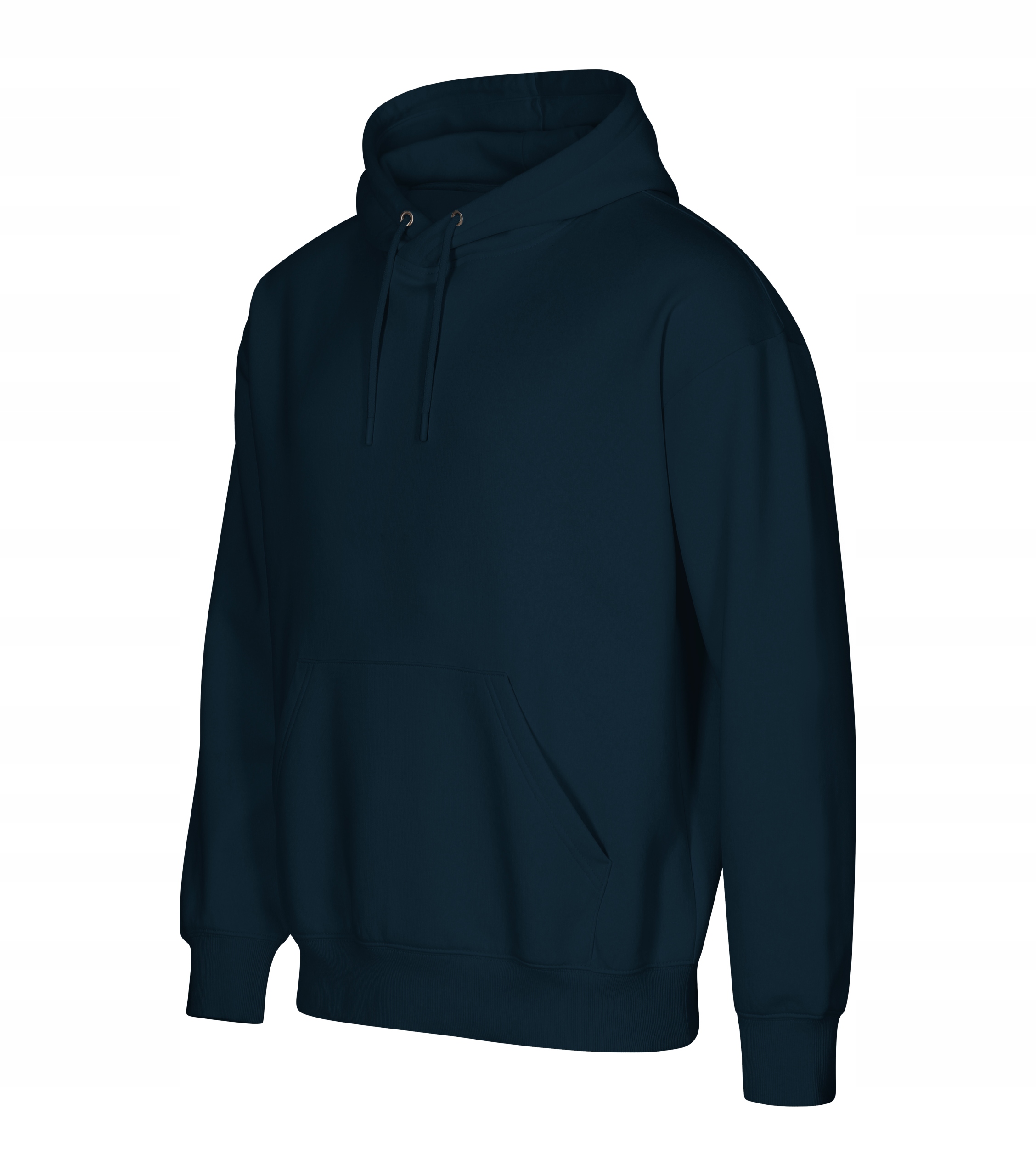 Mikina s kapucí, tmavě modrá, kapsy, klokanka, bavlna, organická -s