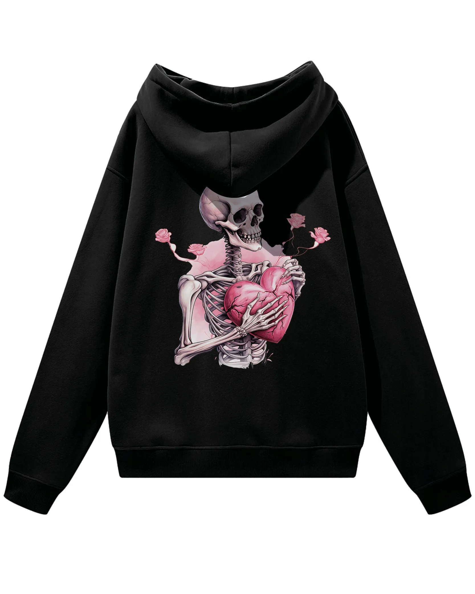 Volná Oversize mikina Love Broken Heart s kapucí , černá, XXL