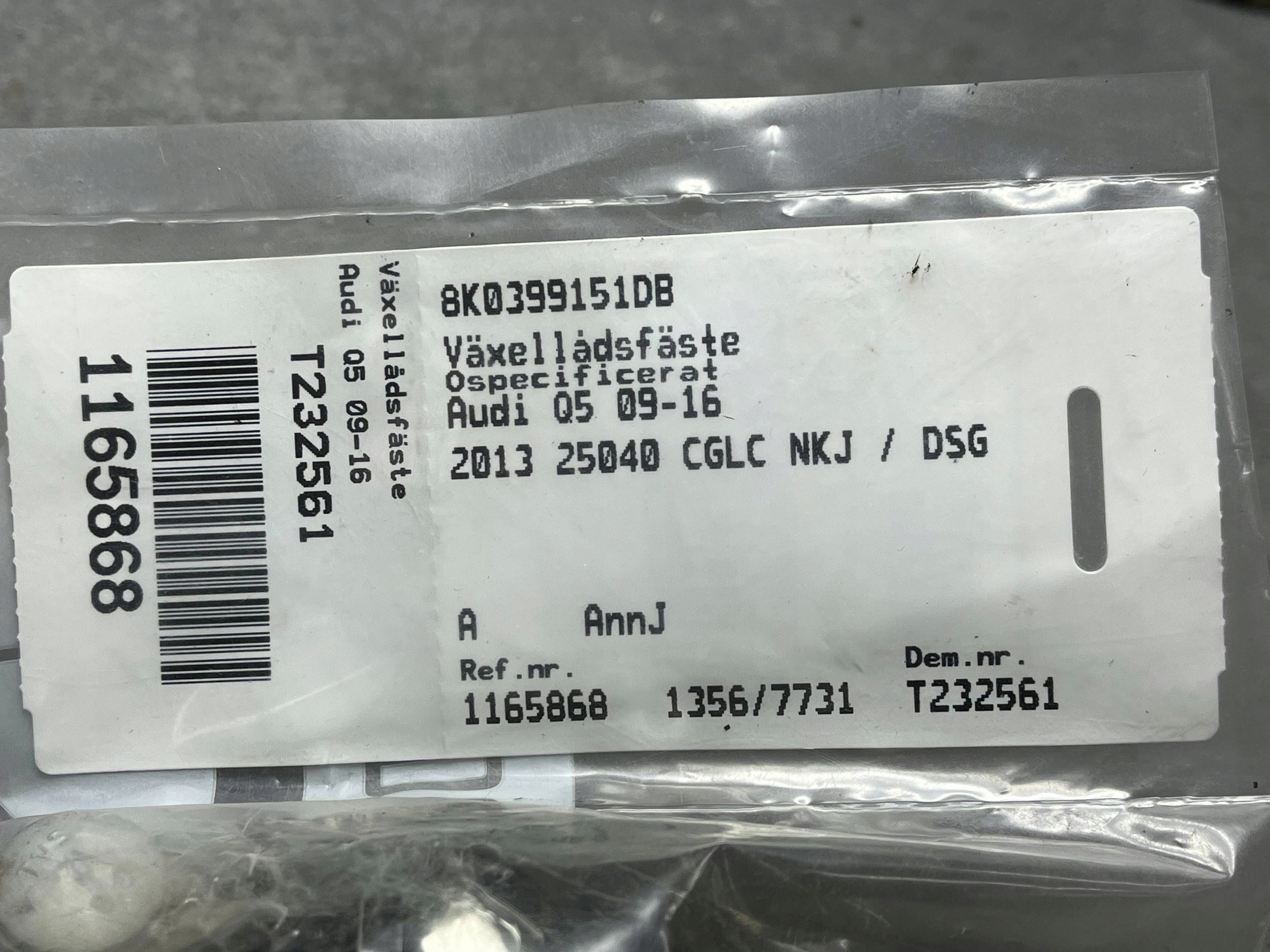 gearbox mount Audi A4 8K A5 8T 8K0399151DB !J