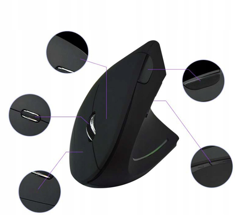 MYSZ ERGONOMICZNA Pionowa Wertykalna Bezprzewodowa Model 1014377891
