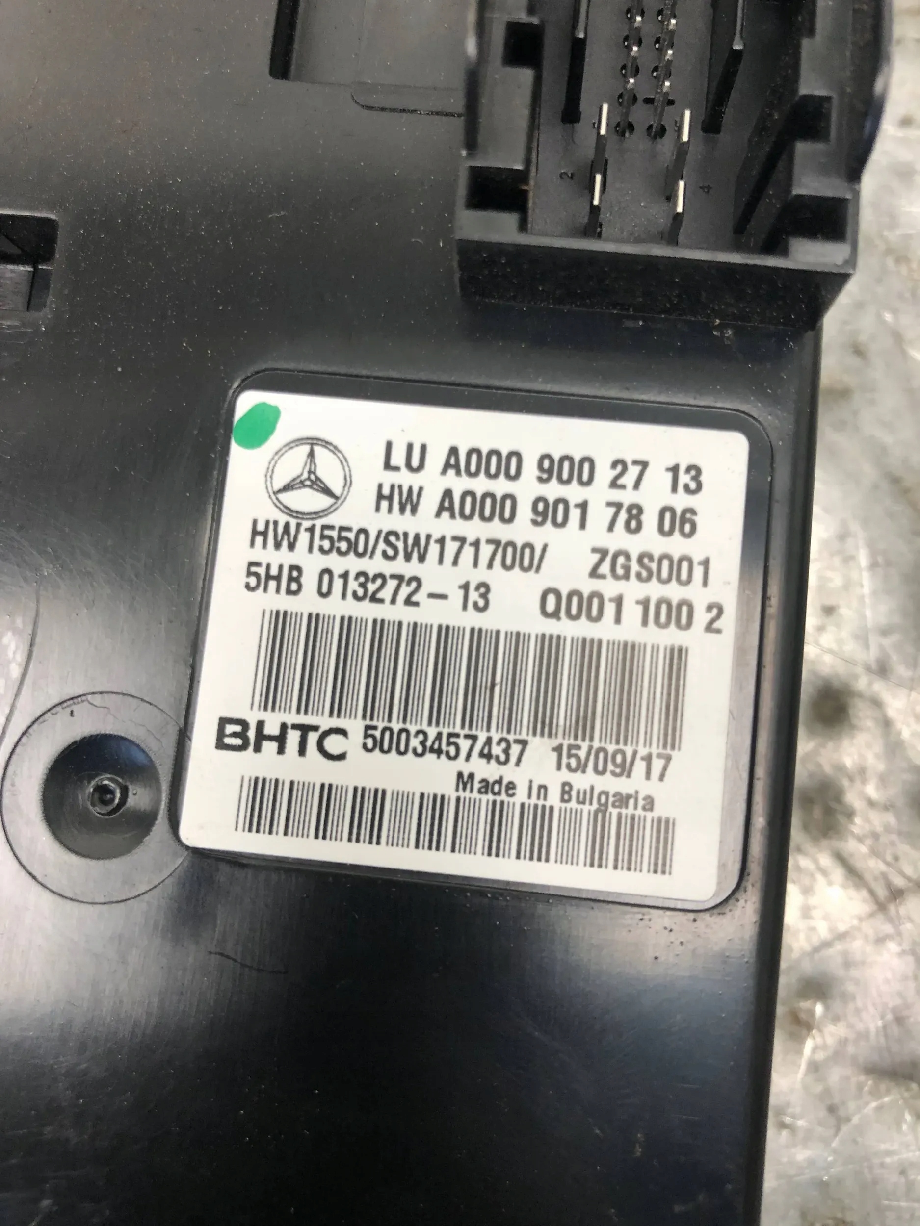 module control unit KOMFORTU MERCEDES S-KLASA W222 AMG A0009002713