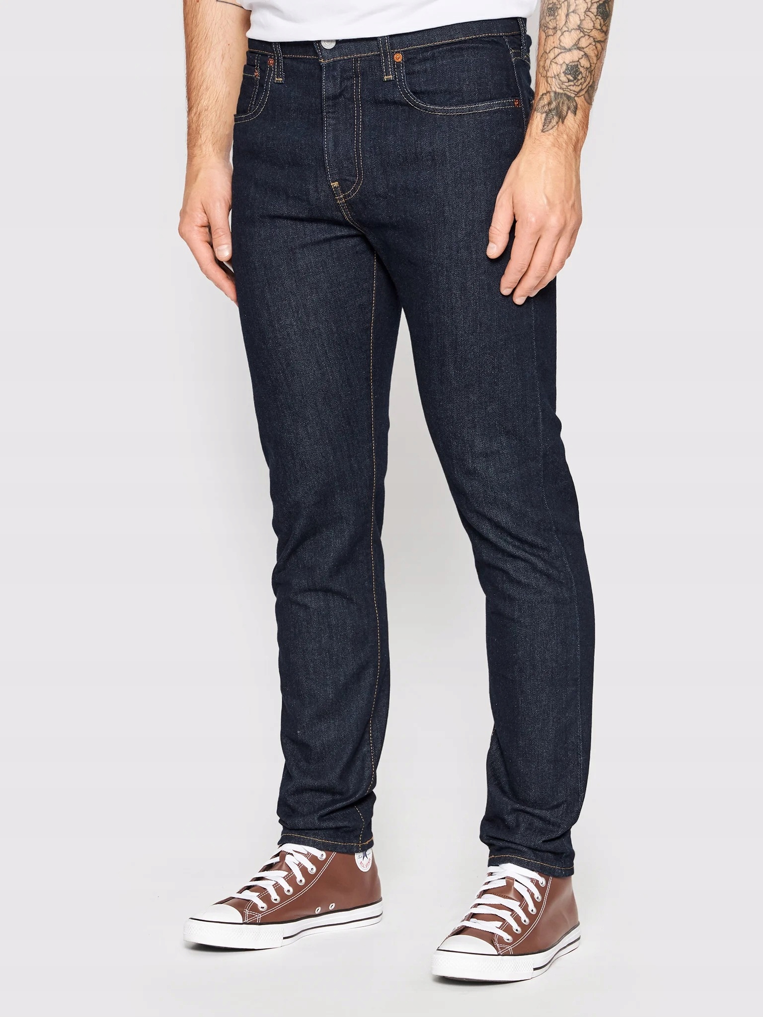Levis Pánské Džíny Tmavě Modré Námořnická Modrá Rovné S Oděrkami 33/32 6FA