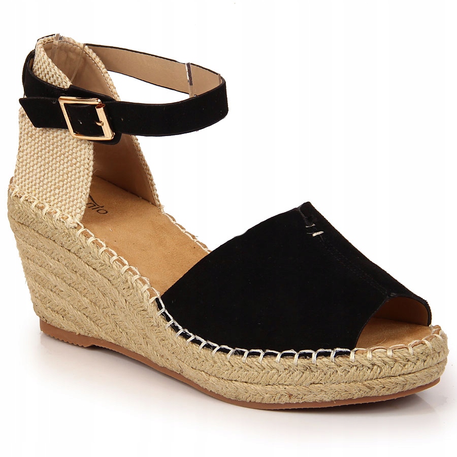 

Sandały espadryle na koturnie czarne eVento 37
