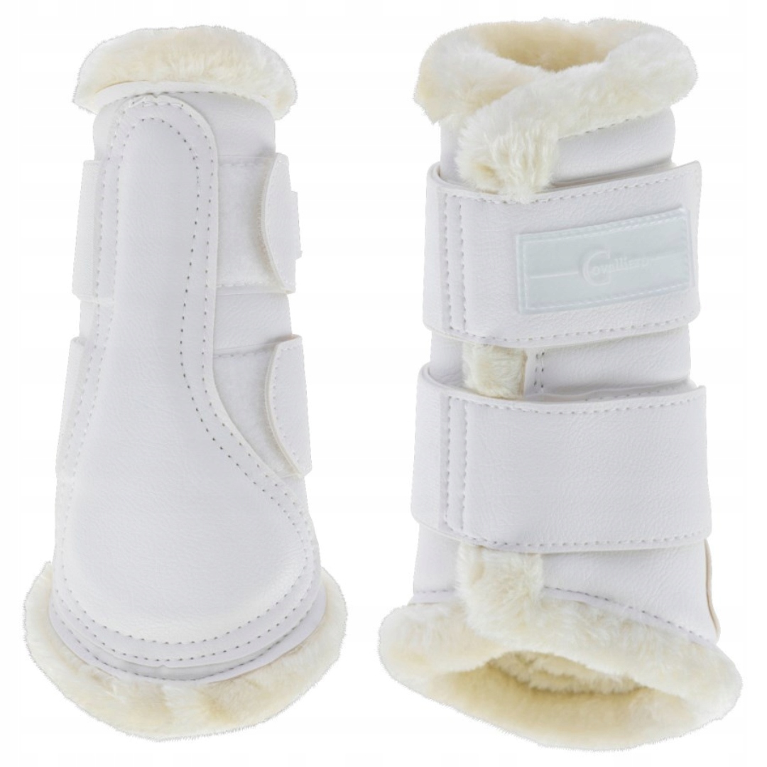 Chrániče pro koně Pelisa s umělou kožešinou bílé Covalliero Cob