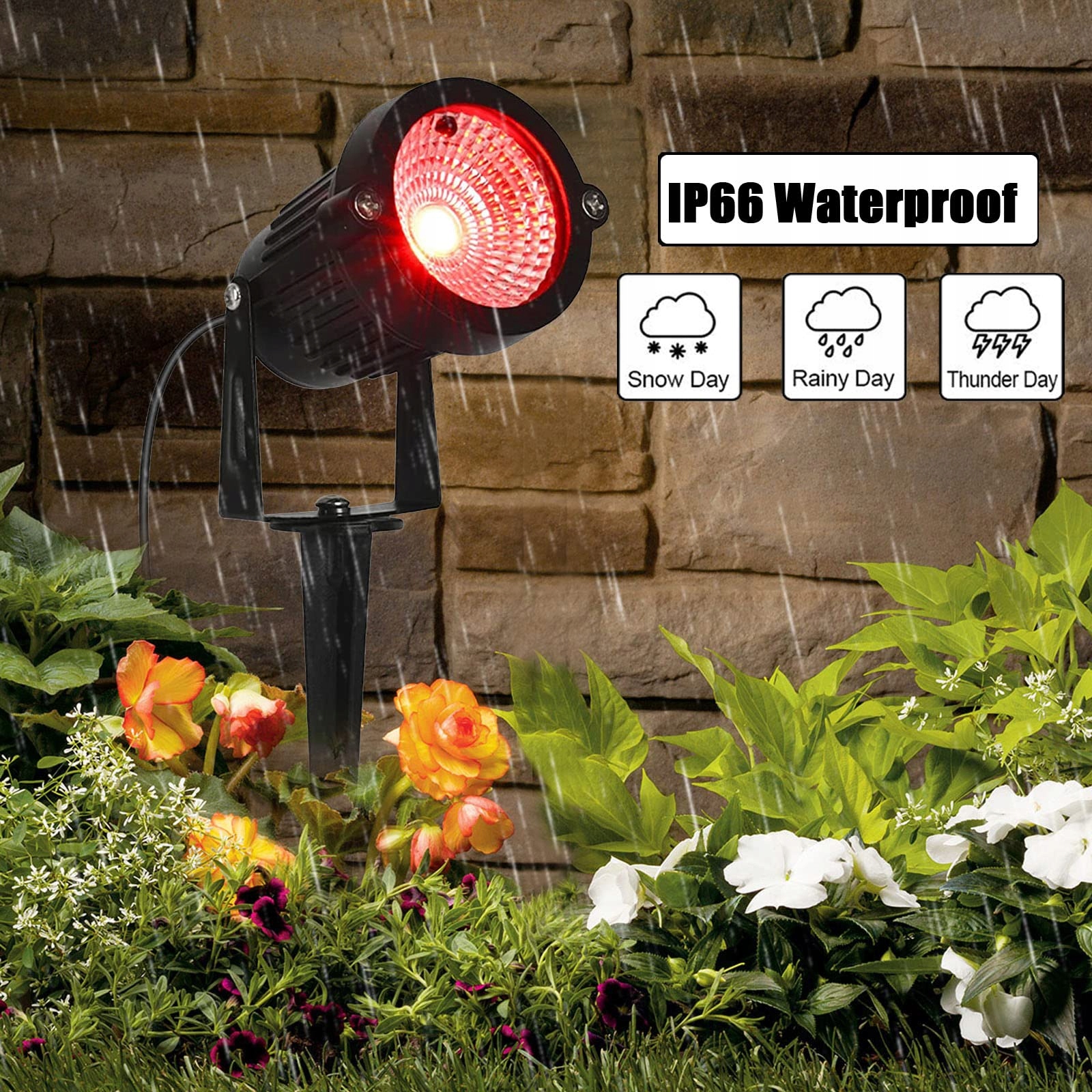 Lampa Ogrodowa LED RGB Z Grotem Wodoodporna Do Trawnika Drzew 5W IP66 AHOTS — miniatura 6