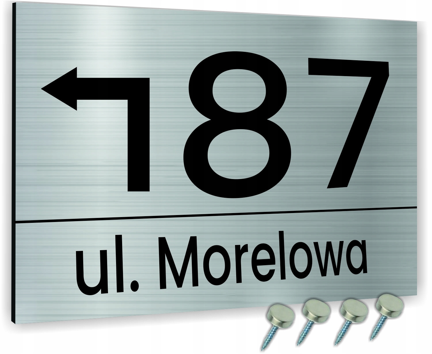 NUMER DOMU ZE STRZAŁKA TABLICA ALUMINIOWA ADRESOWA Kolor inny kolor