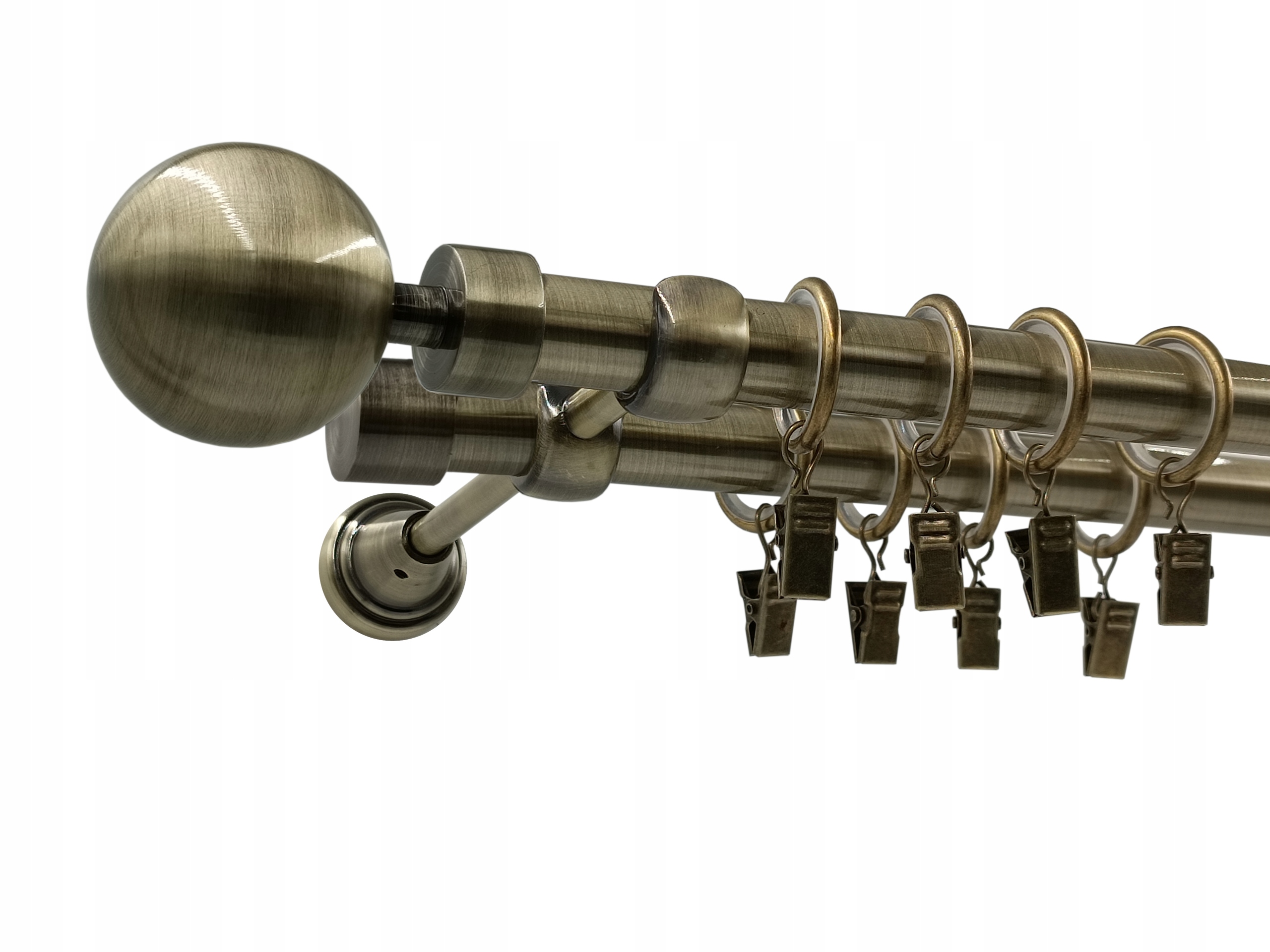 Garnýž Kovový Lux 19+19mm galvanizovaný Zlato Antik 320cm MIX Koncovek