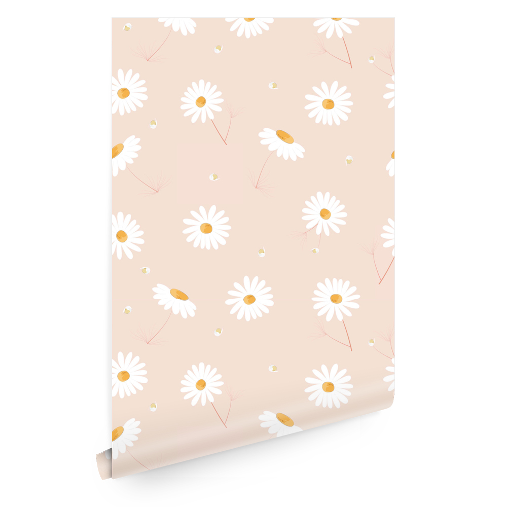 Tapeta stokrotki pastelowa skandynawska T0515