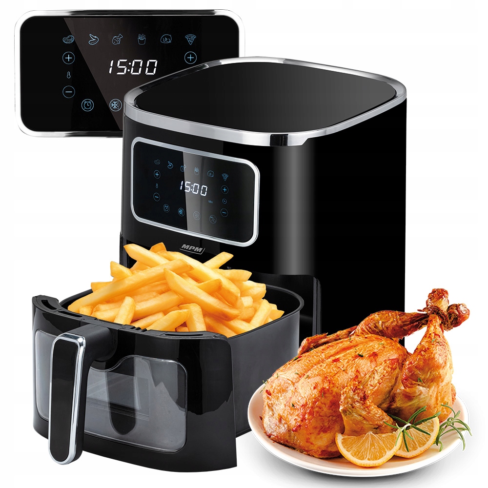 Frytkownica beztłuszczowa air fryer 5l czarna Mpm MFR-09