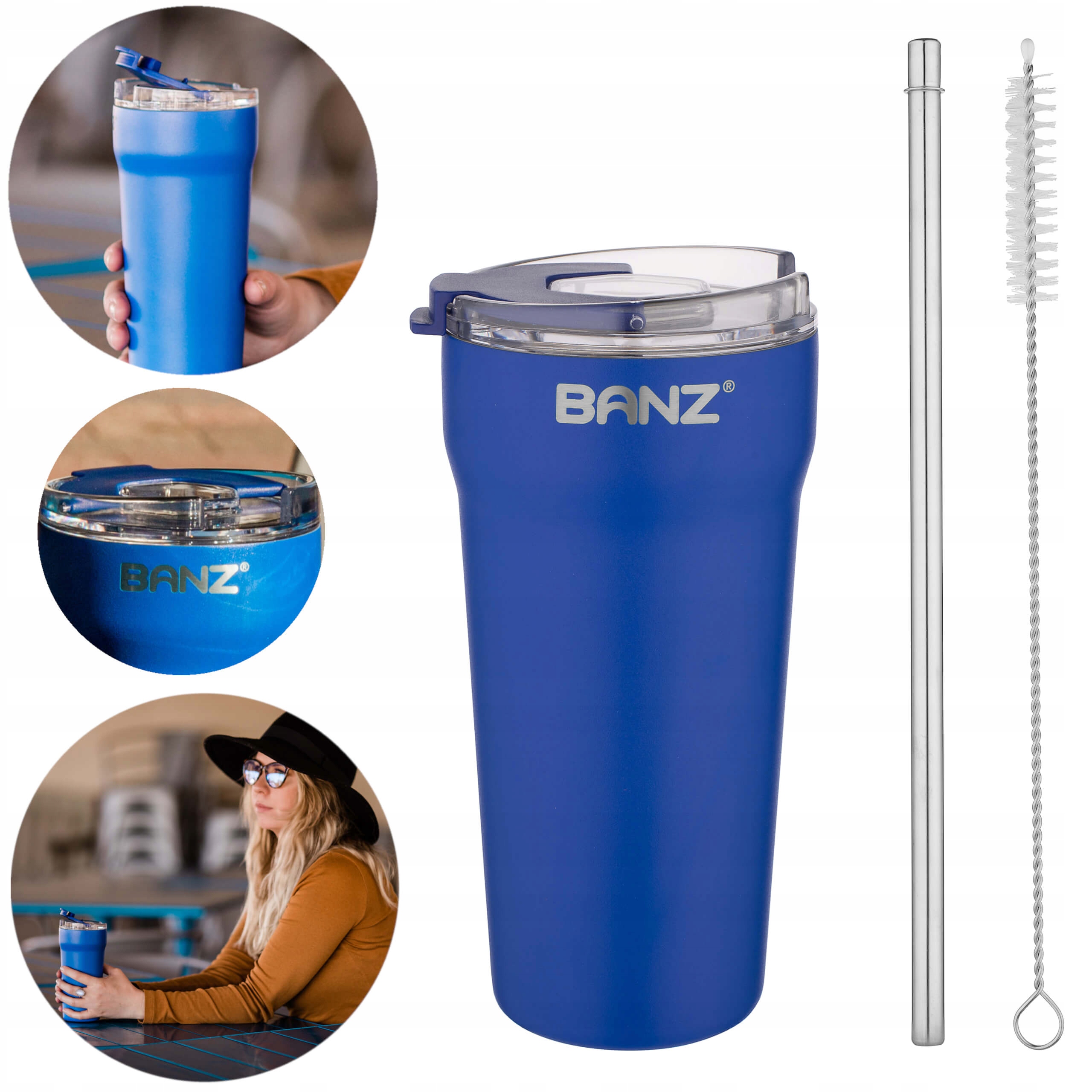 Termohrnek 530 ml, kovová brčka, čistič Banz