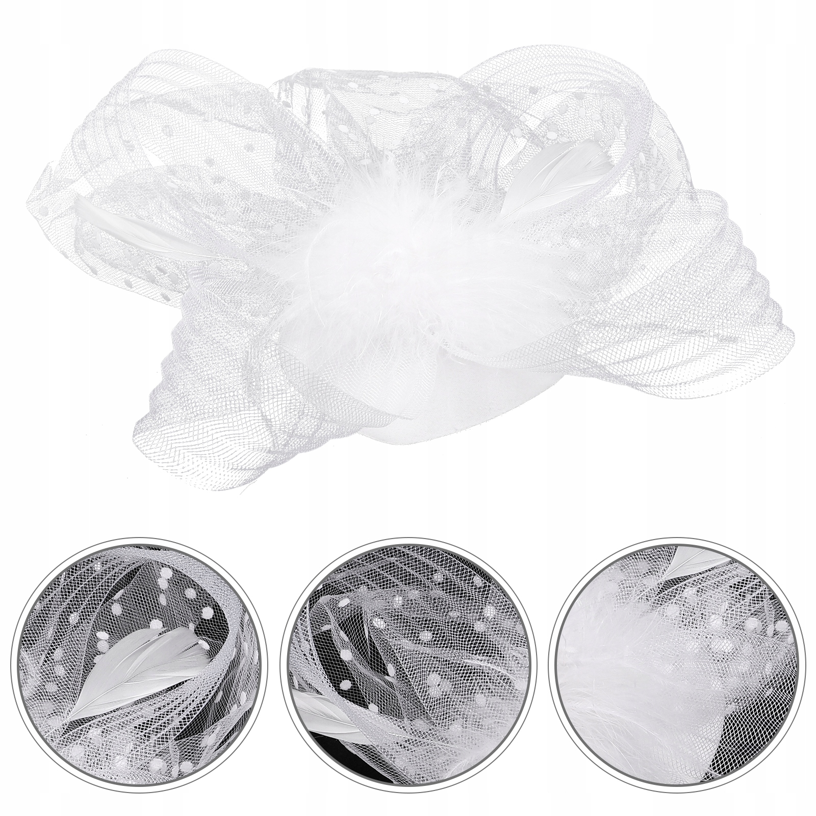 SPINKA DO WŁOSÓW FRANCUSKA WSPANIAŁA VINTAGE BIAŁA Kolor dominujący biały