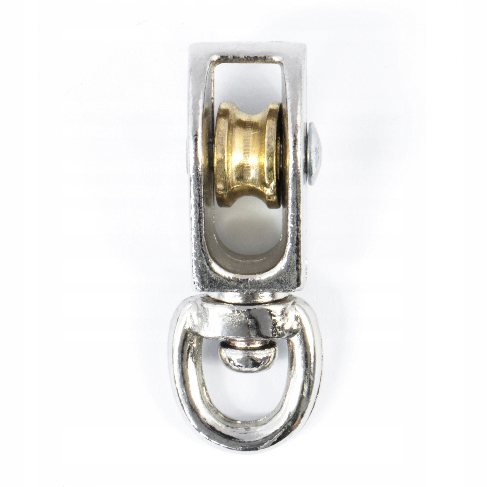 Bloczek Pojedynczy 3/4'' Niklowany Obrotowy z Krętlikiem do Lin 30kg Typ bloczek