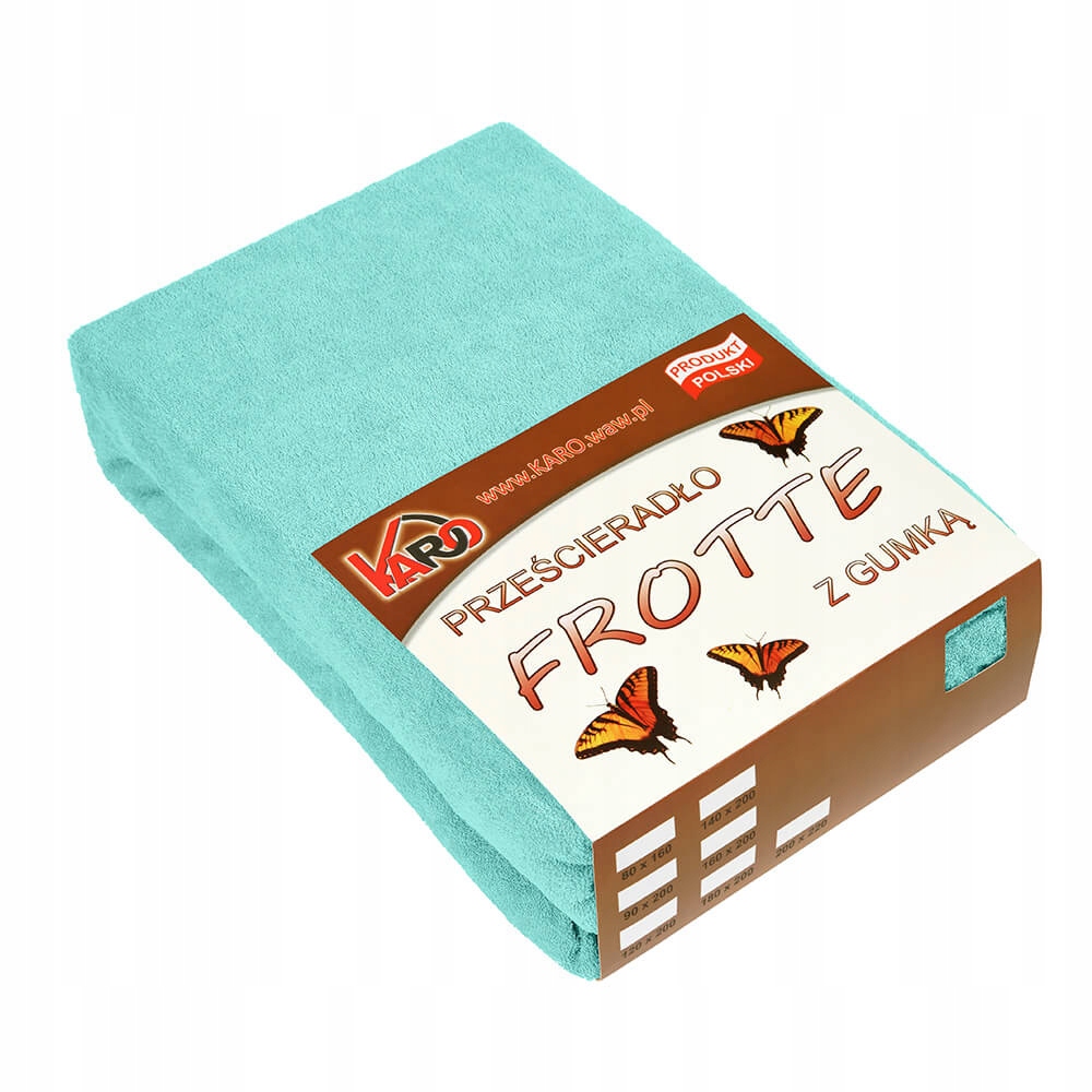 

Prześcieradło frotte z gumką 140x200 miętowe 054