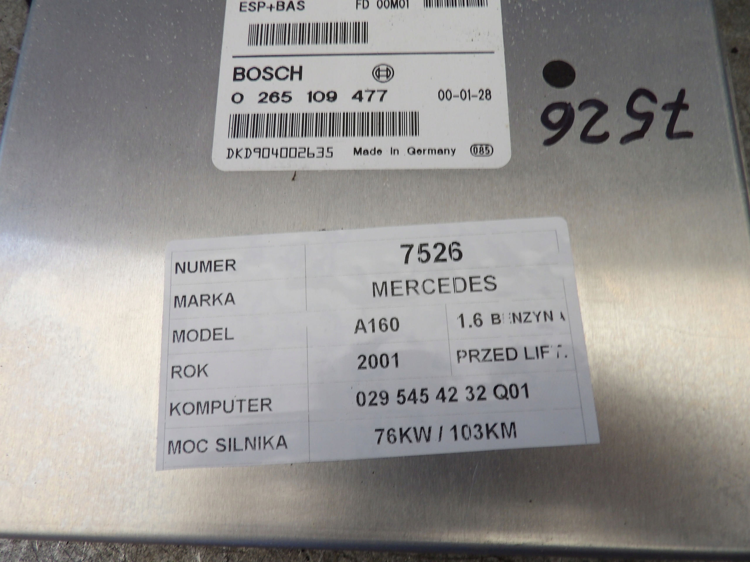Mercedes A160 Computer Bedienteil