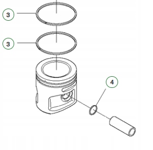Kompletný piest Husqvarna 545FX, 545FXT, 545RX, 545RXT 576282704