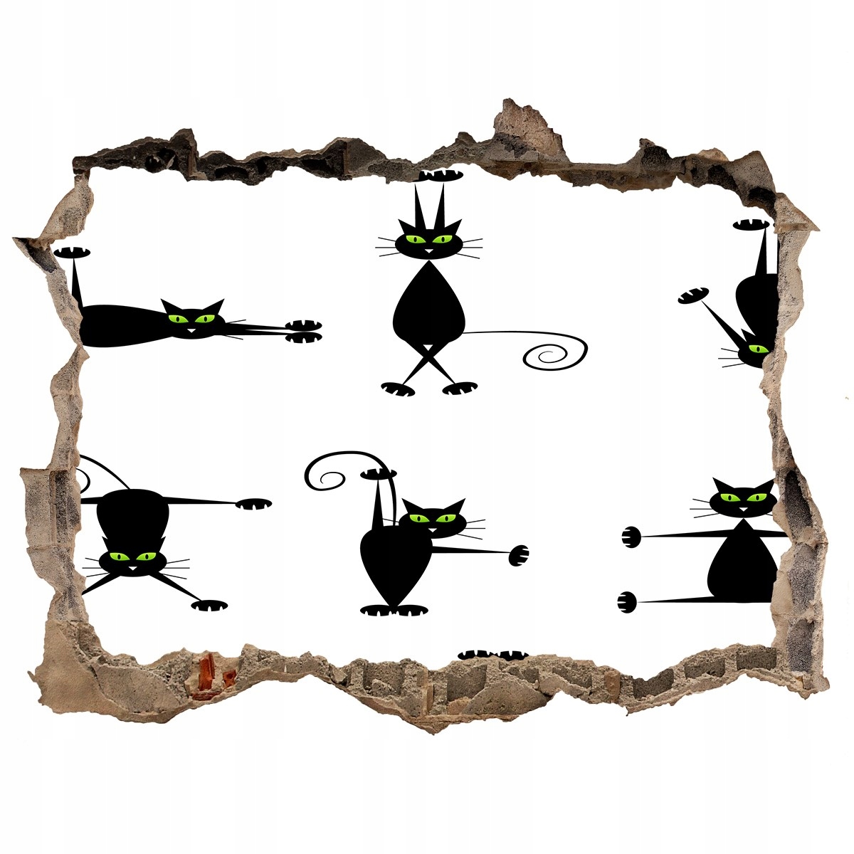 

Dziura 3d okleina ścienna Koty ilustracja 168x113