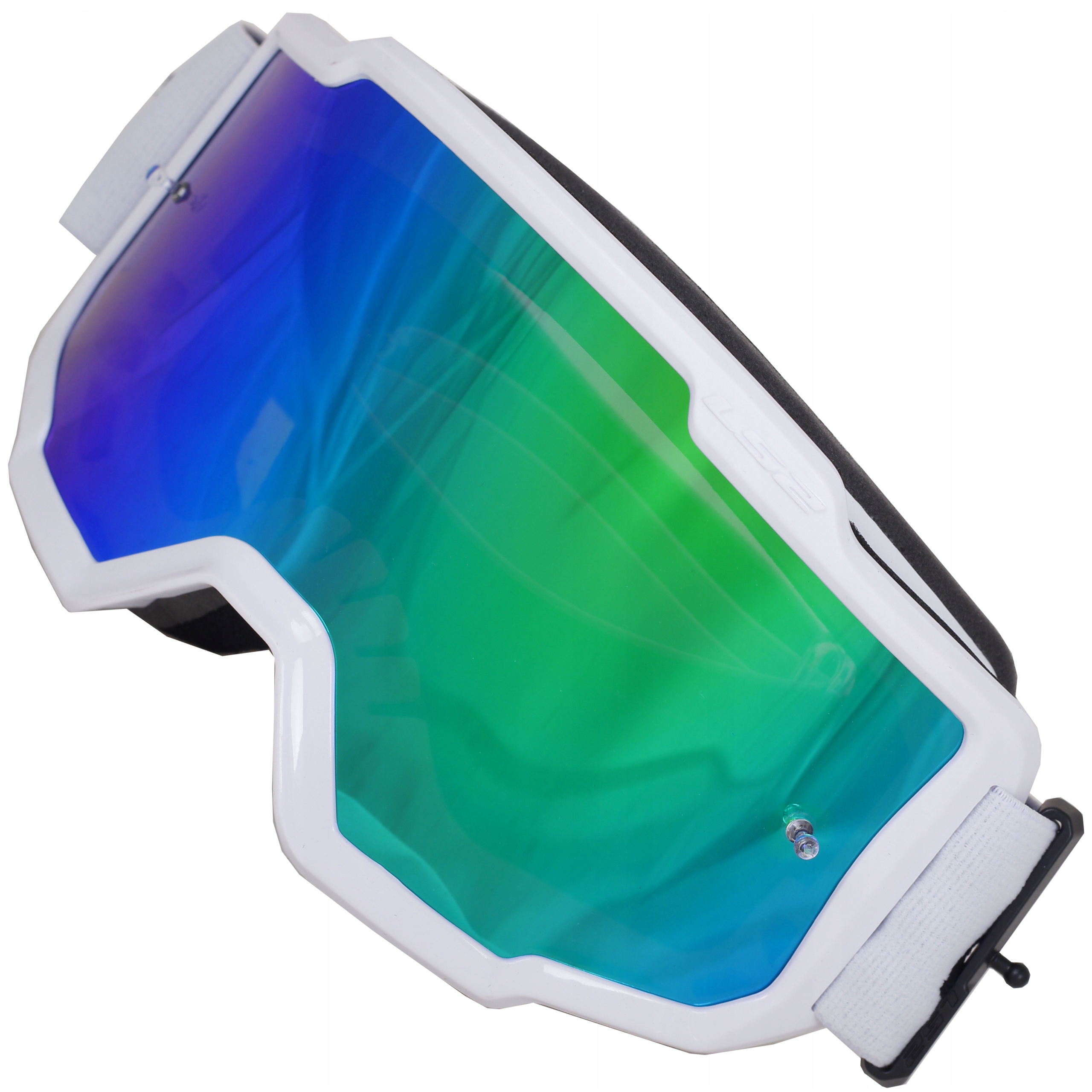 GOGLE CROSS ENDURO MOTOCROSS ATV LS2 CHARGER WHITE 2 szyby lustrzany wizjer Stan opakowania oryginalne