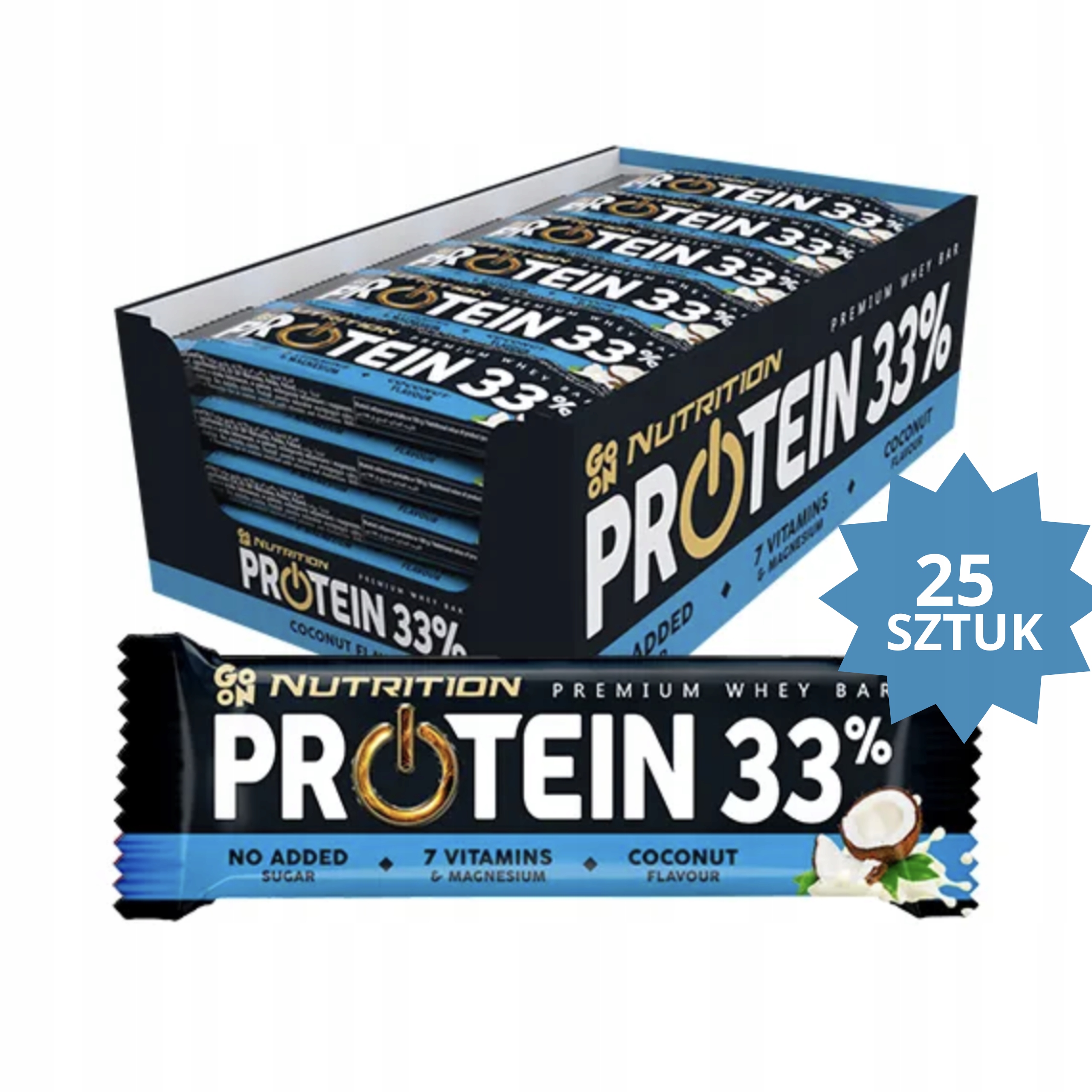 Baton proteinowy Go on 33% nutrition Sante kokosowy zestaw 25szx50g