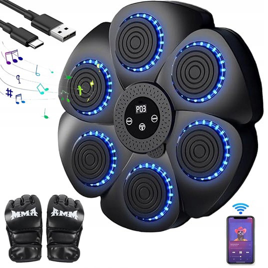 Interaktivní Led Boxovací Stroj S Bluetooth Hudbou Rukavice