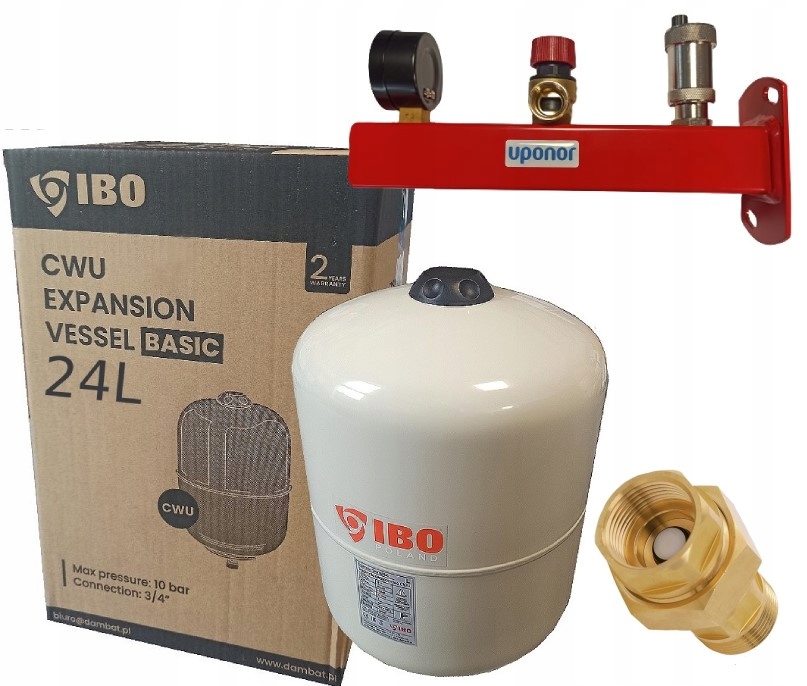 IBO 24L/3,5 10 bar ZESTAW NACZYNIE WZBIORCZE PRZEPONOWE 24L+GRUPA CWU+ZAWÓR