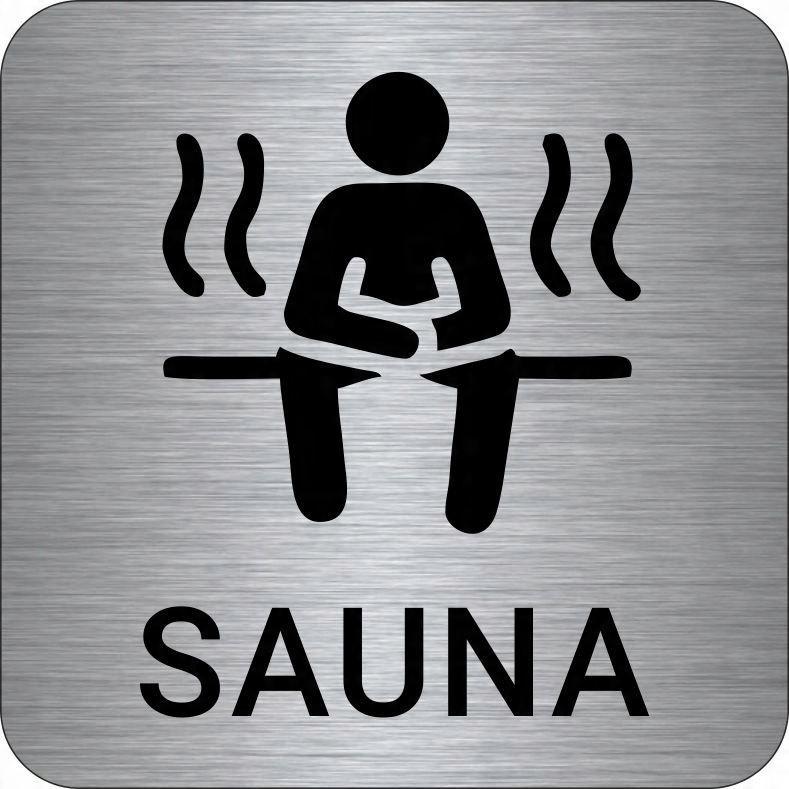 

Tabliczka Aluminium Piktogram- Sauna Srebrna
