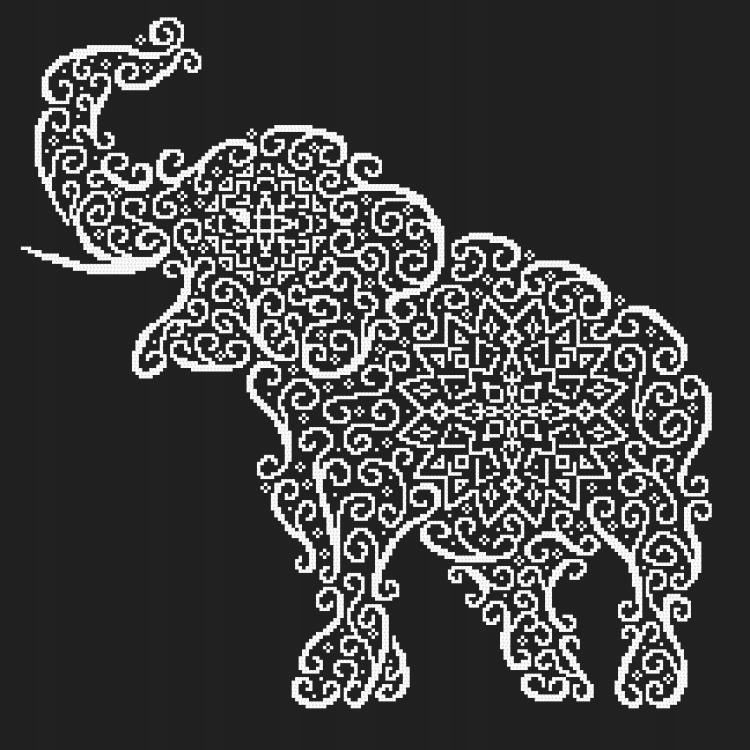 Korálková výšivka Sada s korálky Krajkový slon