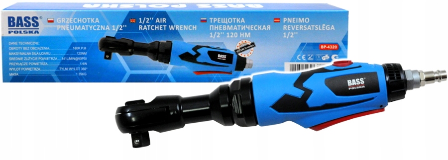GRZECHOTKA PNEUMATYCZNA KLUCZ 1 2 120NM NASADKI Air inlet diameter 1 4