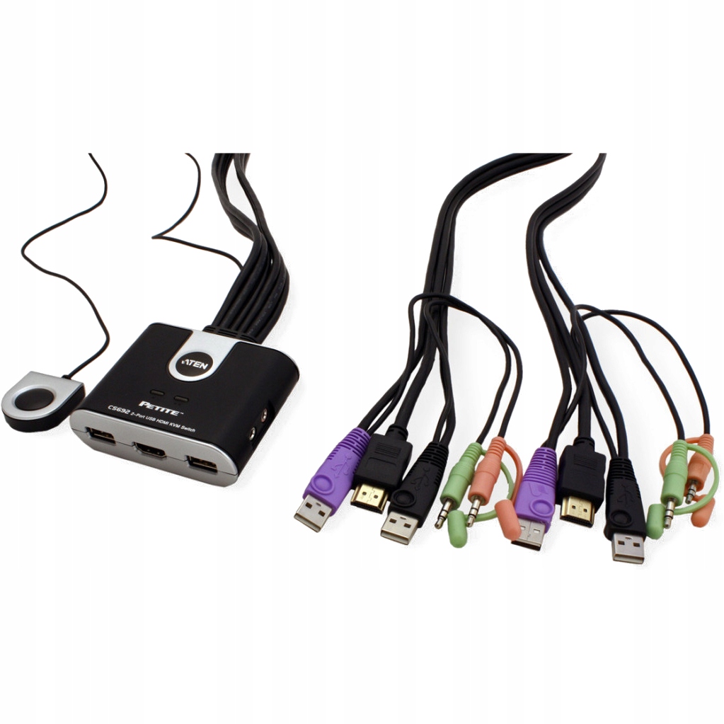 PRZEŁĄCZNIK KVM SWITCH 2 PORTY USB + HDMI + AUDIO Kod producenta CS692