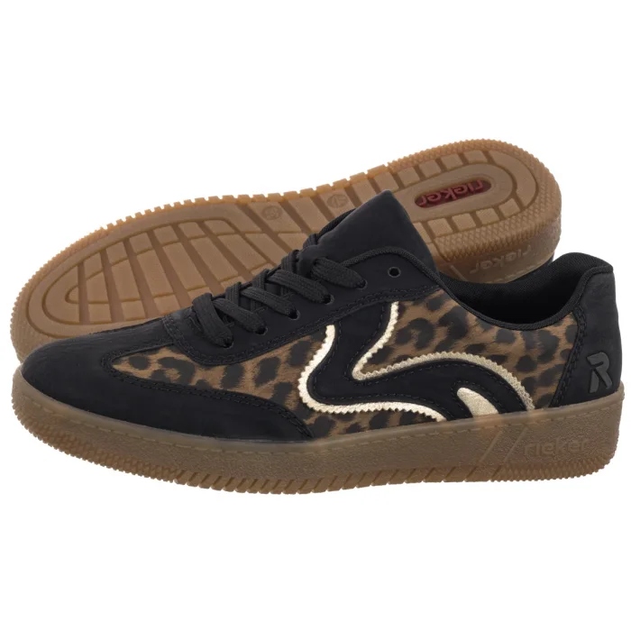 Dámské polobotky Rieker Černé/Hnědé M5512-90 Multicolor