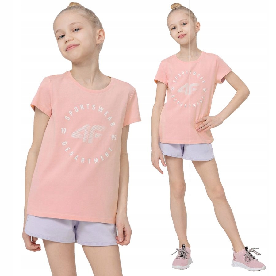 

Koszulka dziewczęca 4F bawełniana t-shirt sportowa