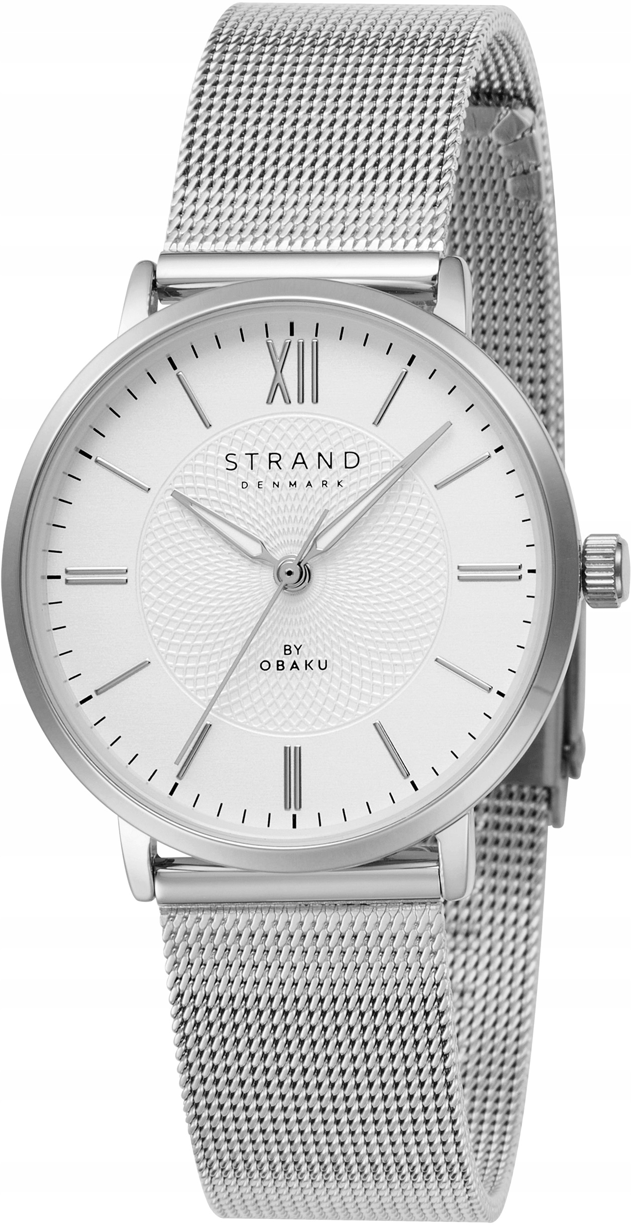 Nový originální dámský japonský mechanismus Strand by Obaku mesh stříbrný