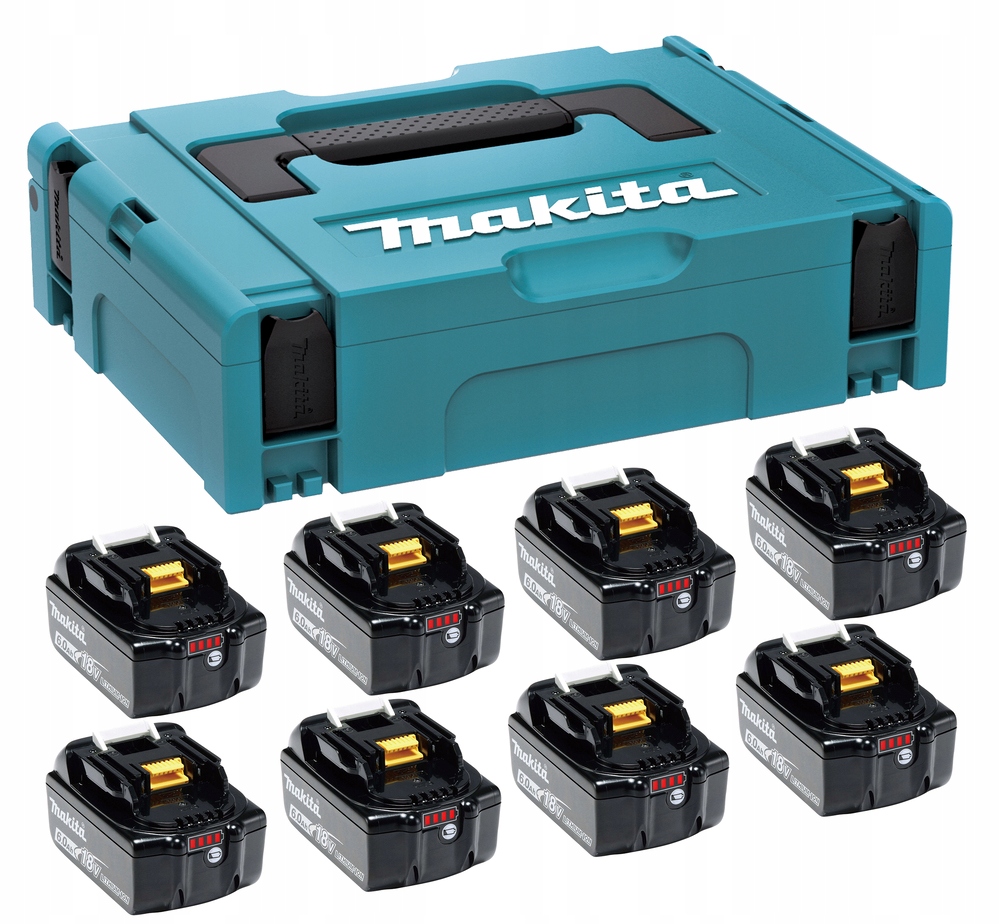 Makita 1915A1-7 Napájecí Sada Lxt 6Ah Akumulátory BL1860B x8 Makpac