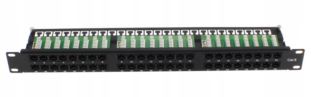 PATCH PANEL RJ-45 DO SZAFY RACK 48 PORTÓW kat 6 RJ45