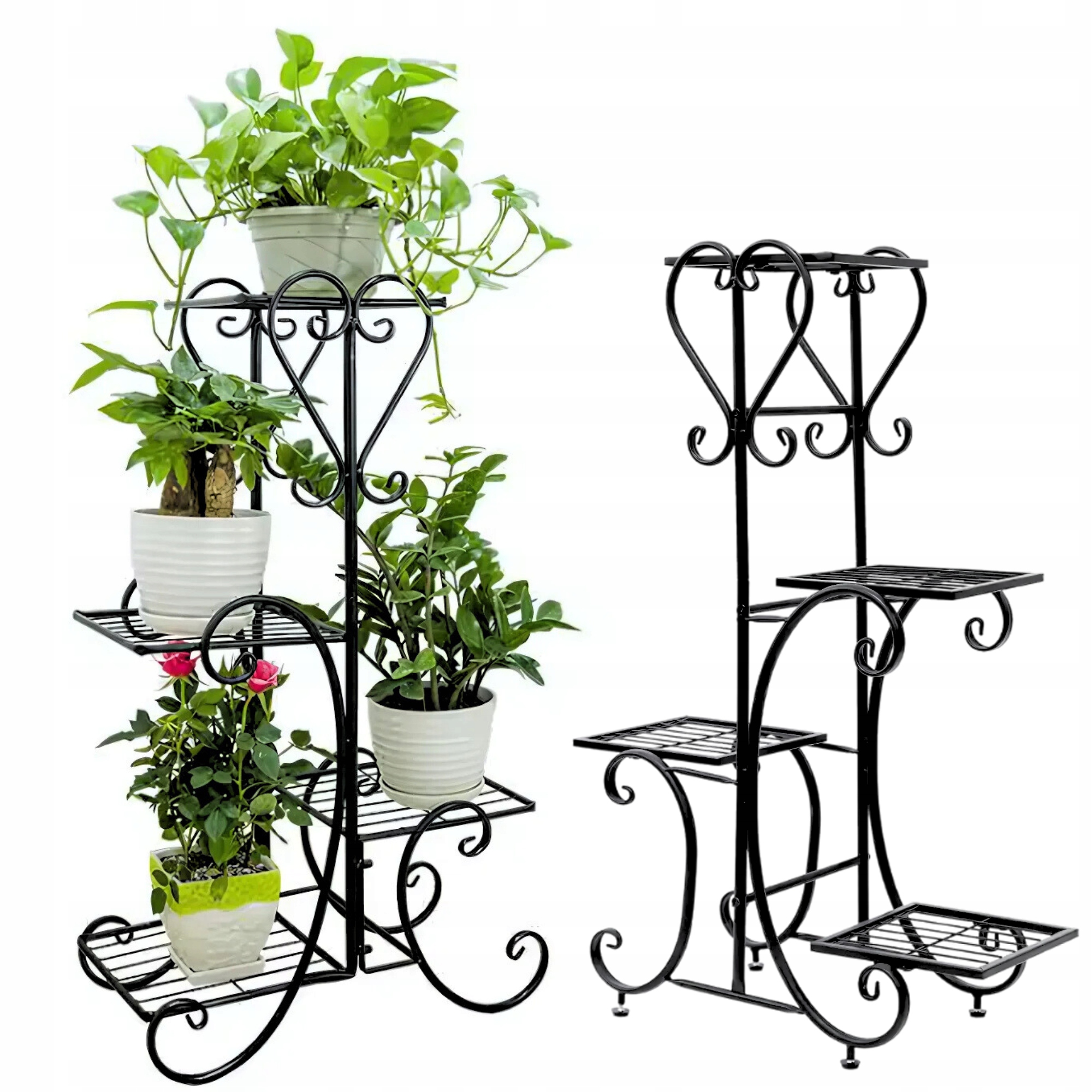 Kwietnik Stojak Na Kwiaty Metalowy Stojący Loft Rośliny Regał 79 CM