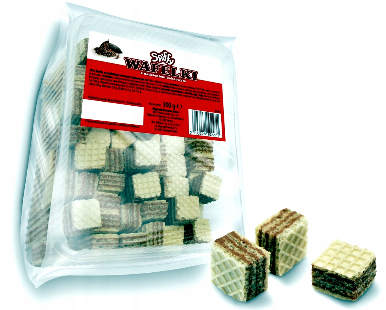 Levně Lehké oplatky s kakaovou náplní Spiffy 300g 6 Kusů