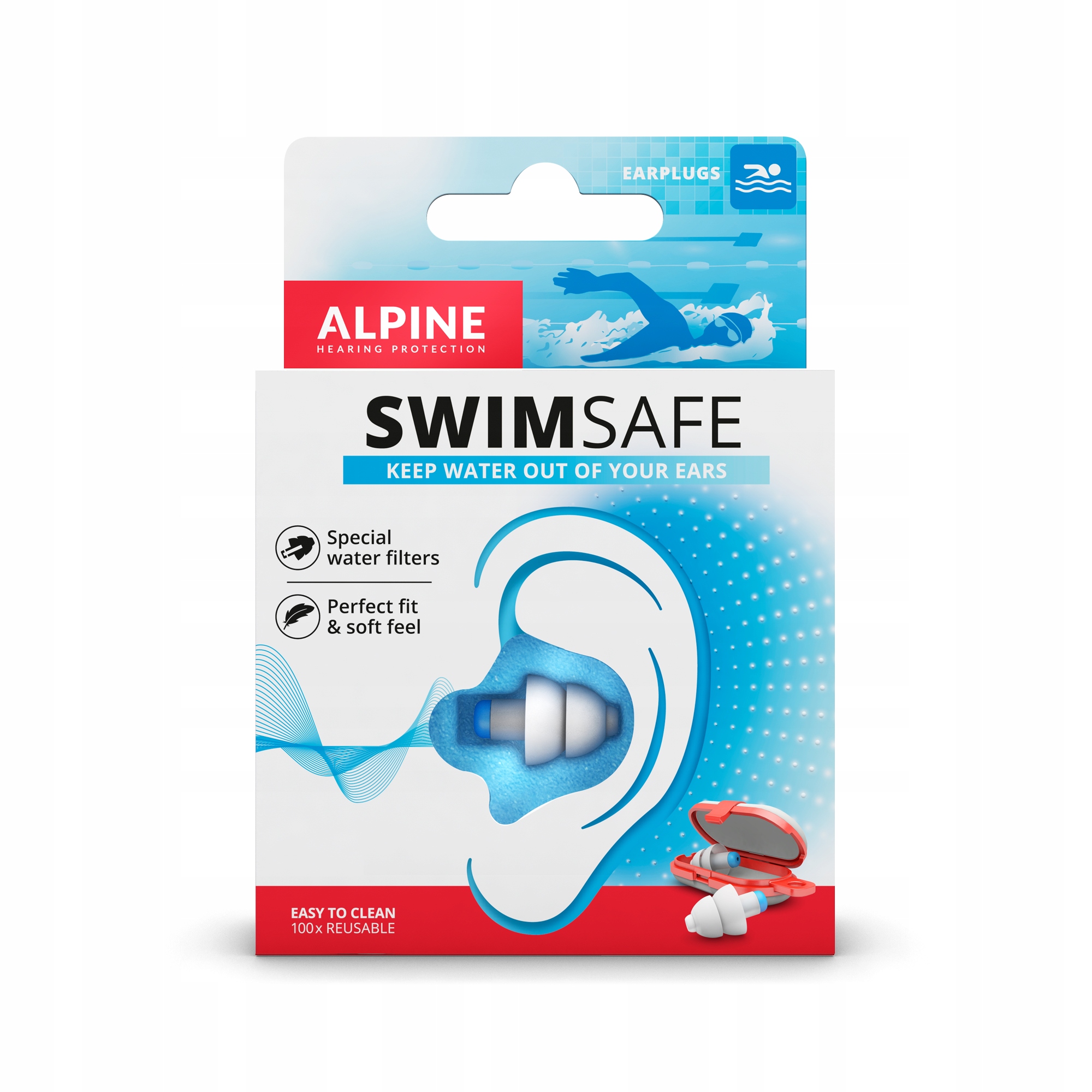 Zatyczki do uszu do pływania, Alpine SwimSafe, M