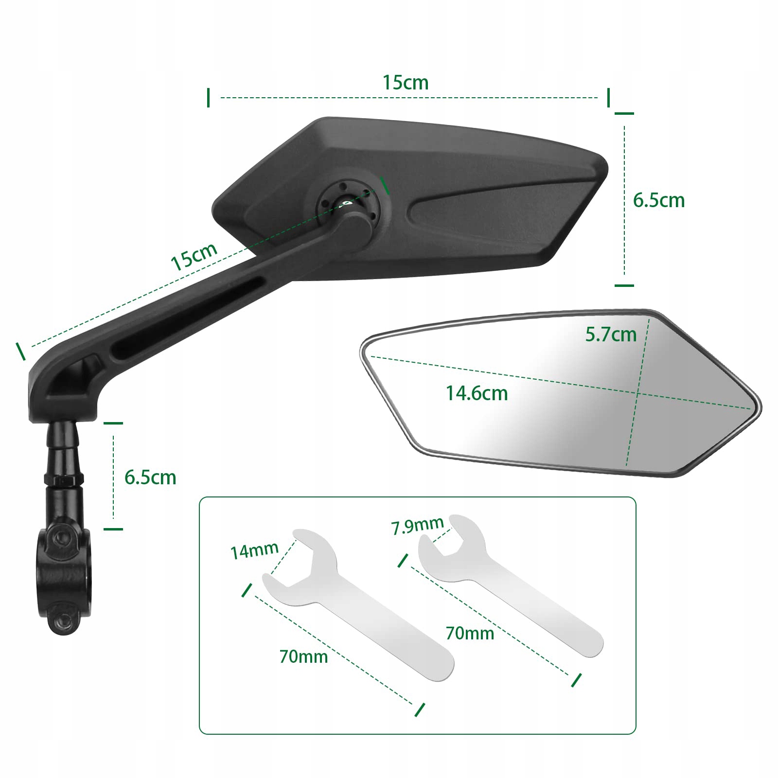 WYSOKIEJ ROZDZIELCZOŚCI LUSTERKO WSTECZNE ROWEROWE Marka Inna marka