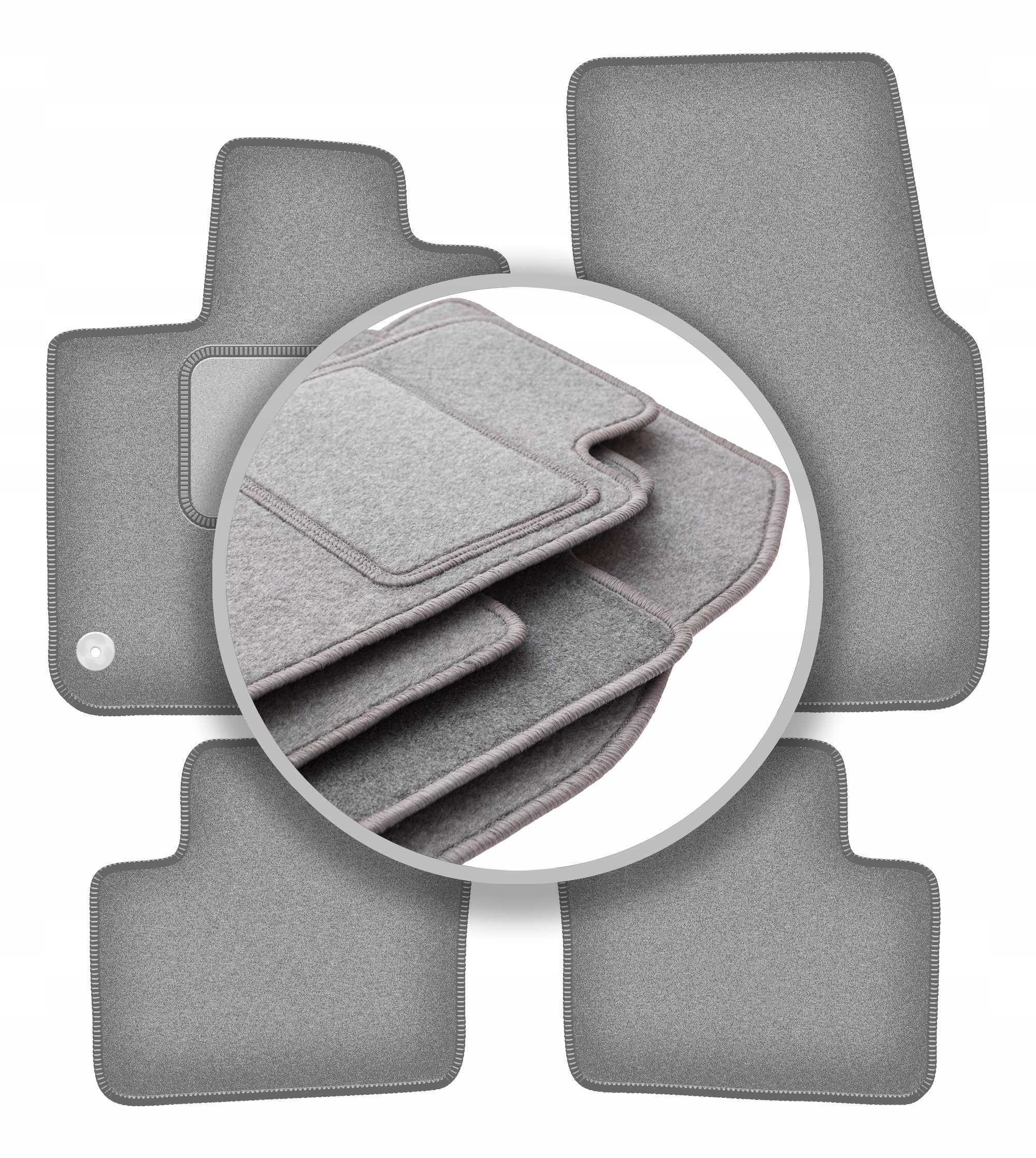 Velurové koberce Oslo šedé pro: Renault Twingo III hatchback 2014-