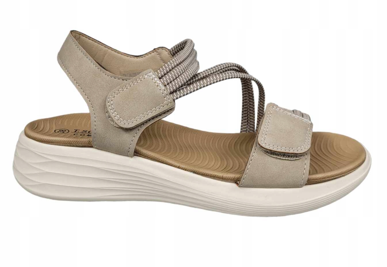T.sokolski Sandály Na Suchý Zip Ch L24-379 Béžová r41