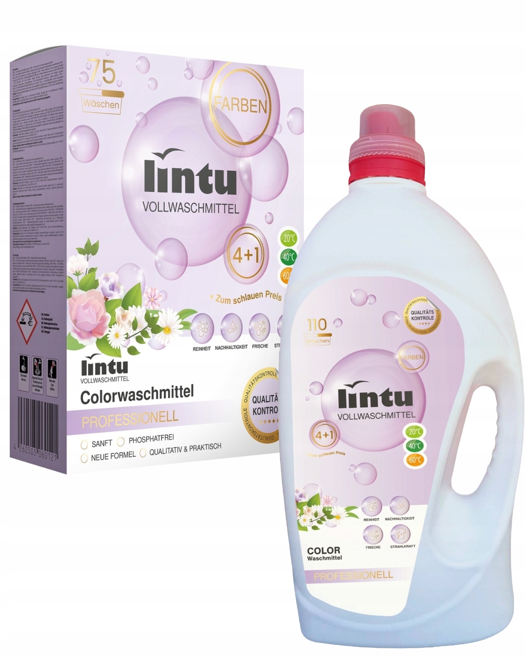 Niemiecki Proszek Żel Zestaw do prania Lintu Color Professional 185 prań