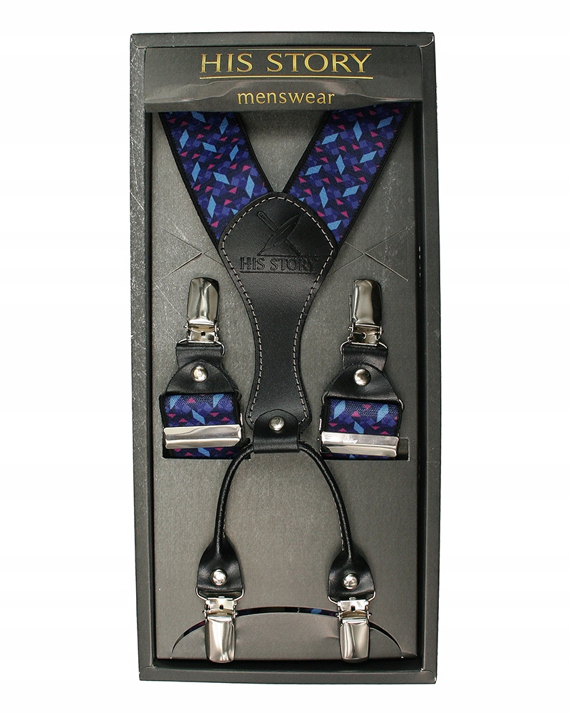 

Niebiesko-Różówe Szelki Męskie His Story