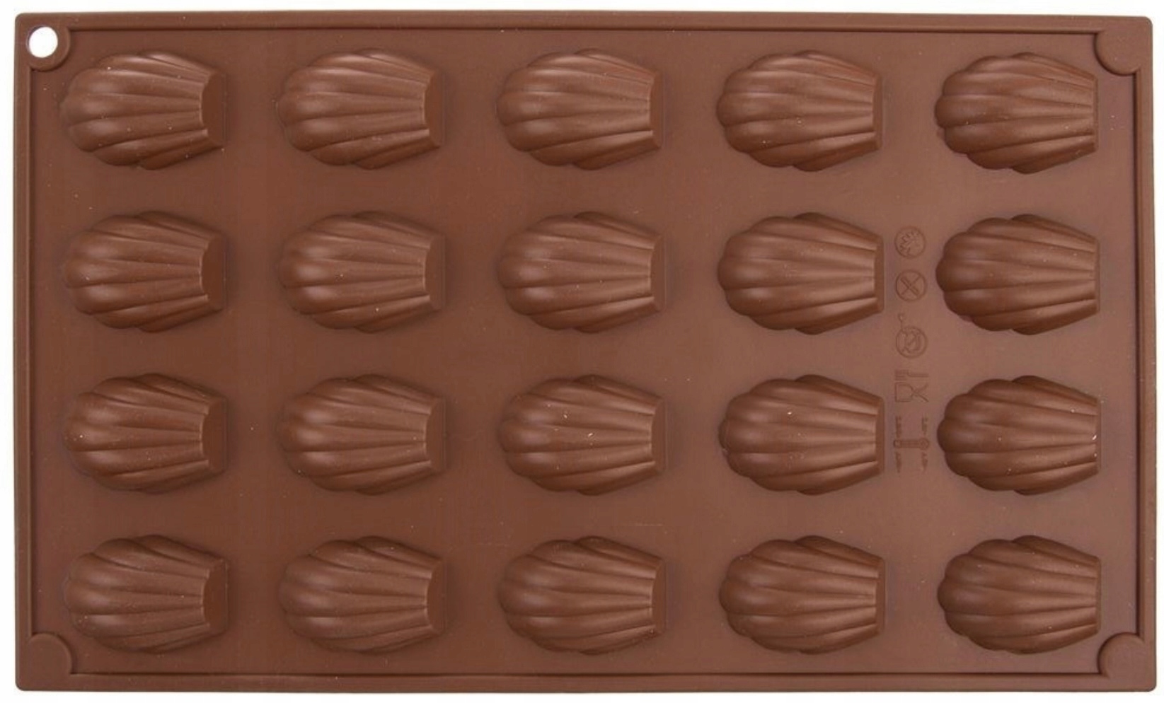 FOREMKA SILIKONOWA NA CZEKOLADKI PRALINKI LÓD 29x17cm OLDMAN muszle FORMA Długość 29 cm