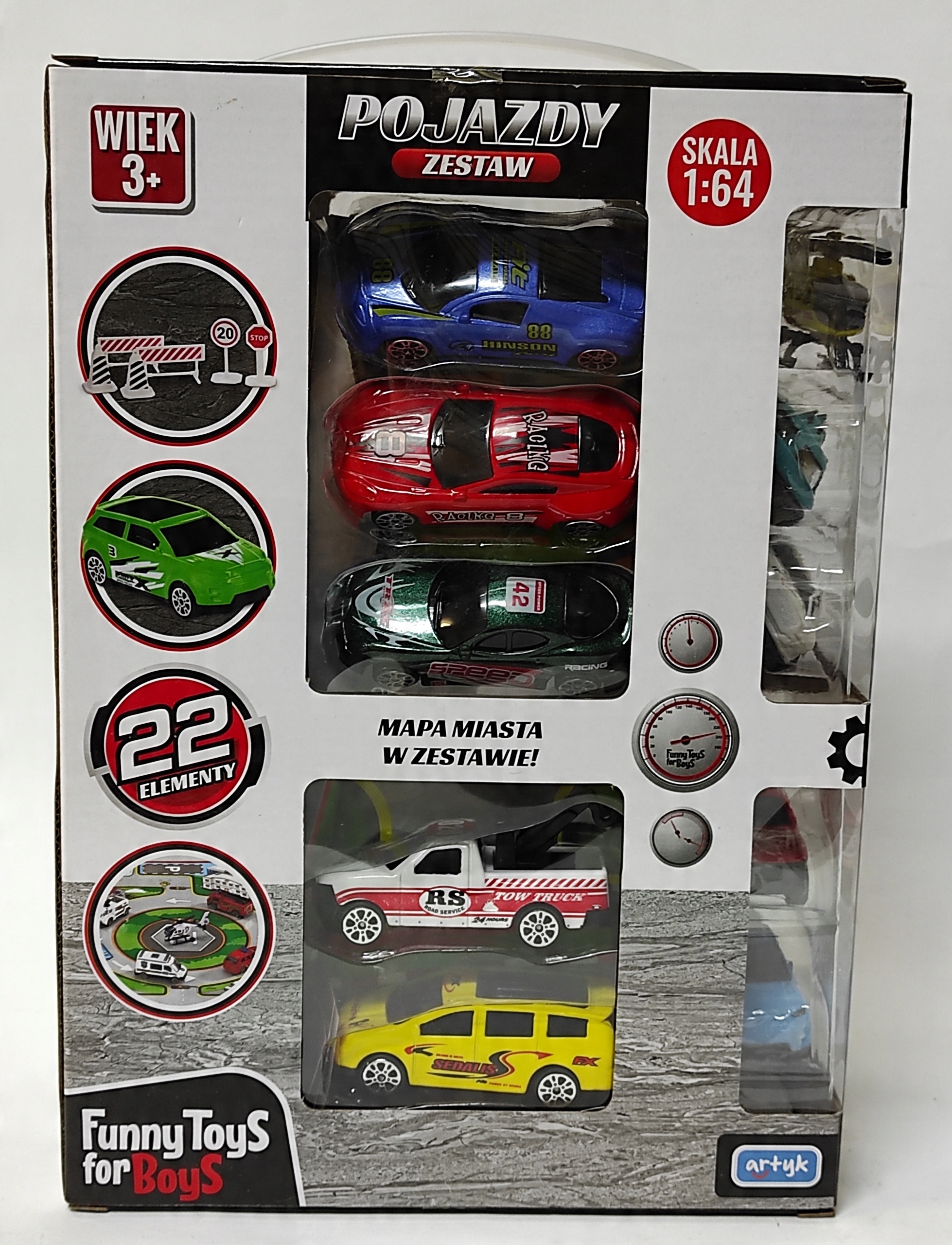 

Zestaw pojazdów 1:64 22 elem. Artyk