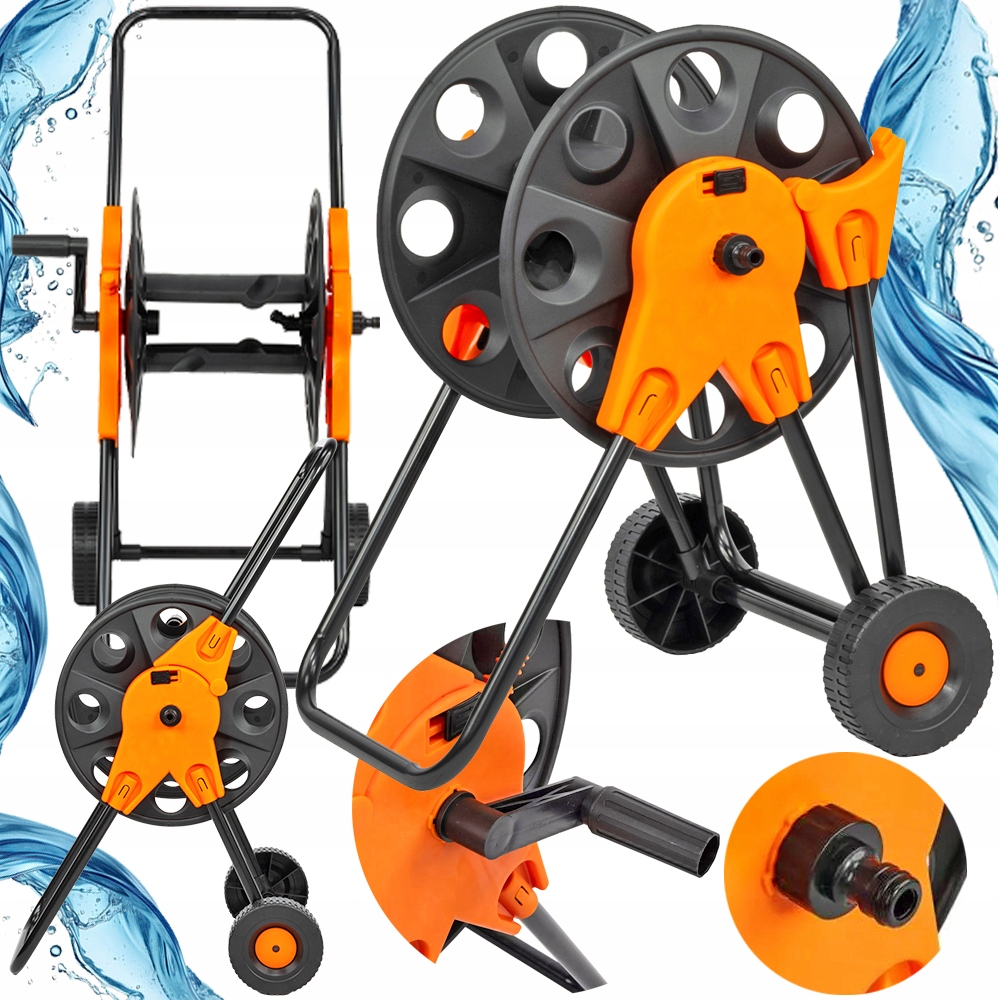 Wózek Ogrodowy Na Wąż Bęben Zwijacz na węża ogrodowego Stojak Solidny