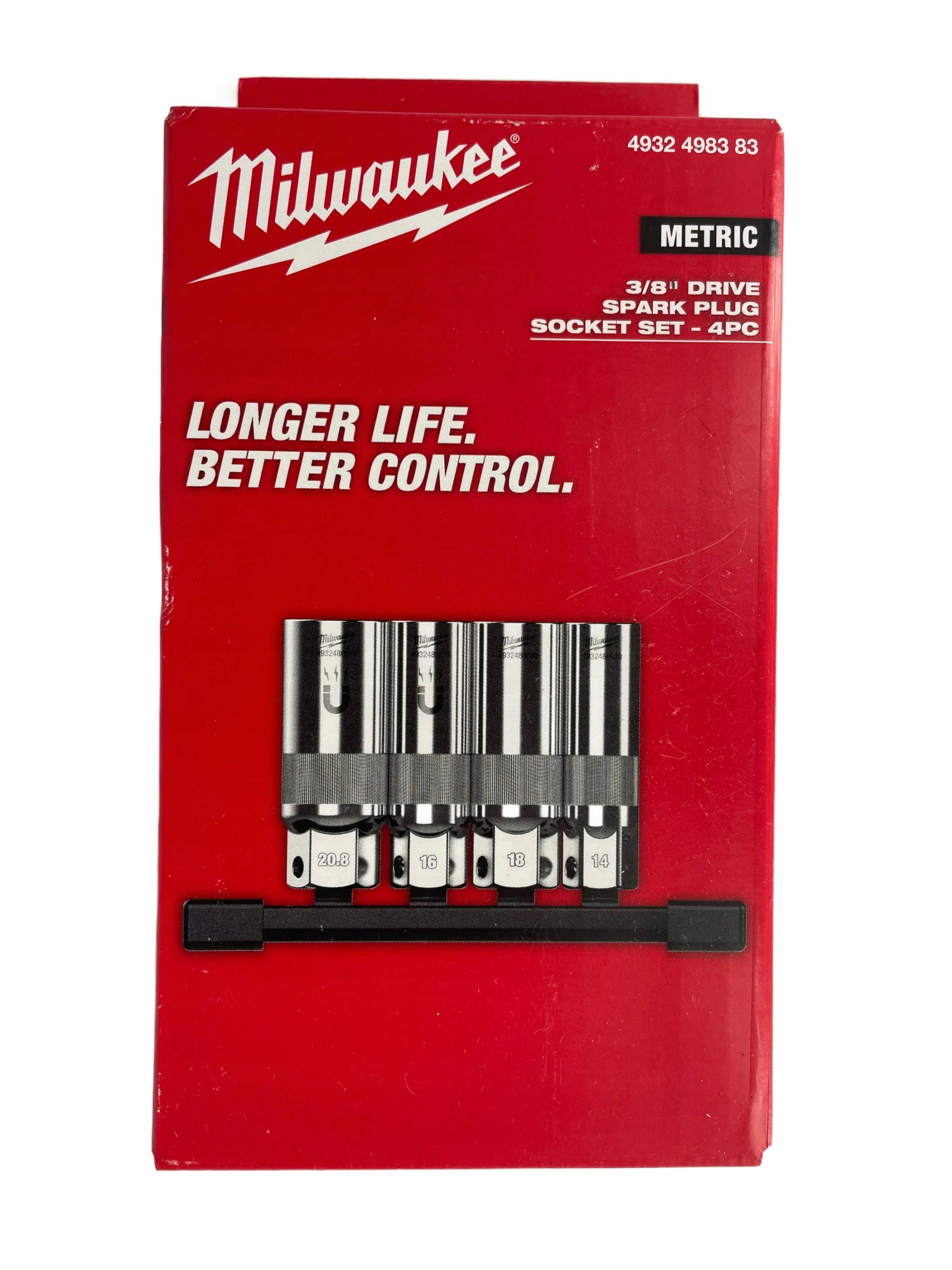 Sada nástavcov na zapaľovacie sviečky 3/8" 4 ks Milwaukee 4932498383