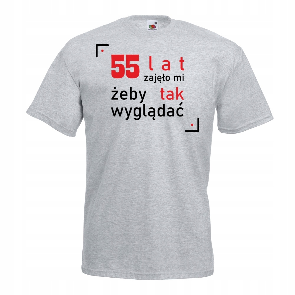 

Koszulka 55 lat urodziny M szara