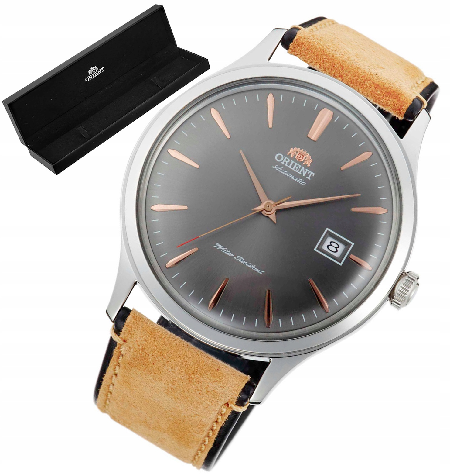 Pánské Hodinky Orient TAC08003A0 s automatickým náramkem, model Bambino krabička