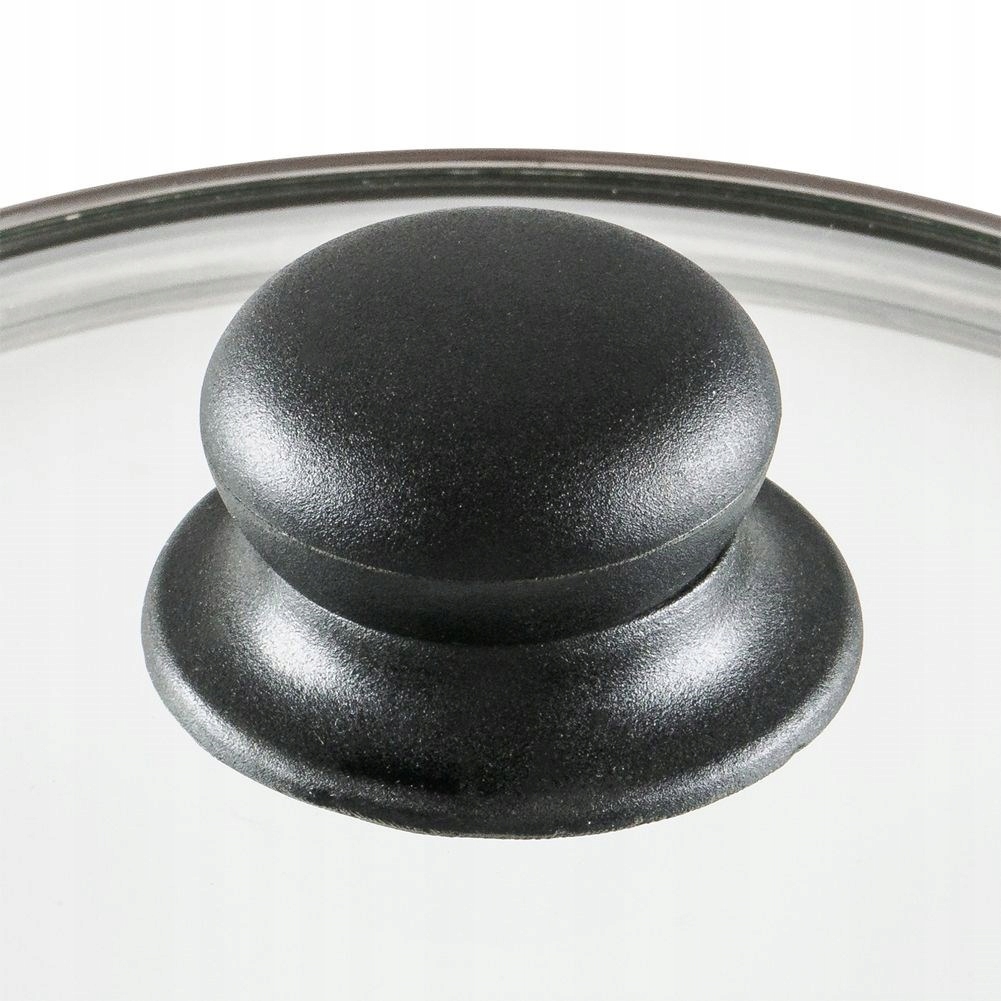 Pokrywka SZKLANA pokrywa do garnka garnków patelni uniwersalna gałka 14 cm Kolor czarny przezroczysty